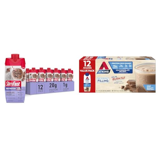 SlimFast Protein Shake & Atkins Chocolate 12 unidades miniatura 1