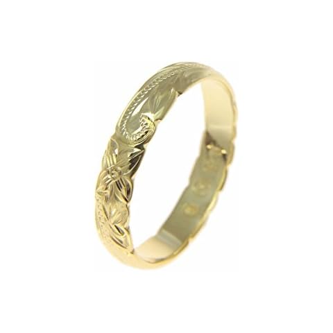 Arthur's Jewelry 925 Sterling silver yellow gold plated 4mm Hawaiian scroll cut out edge ring band size 6.5 Cover