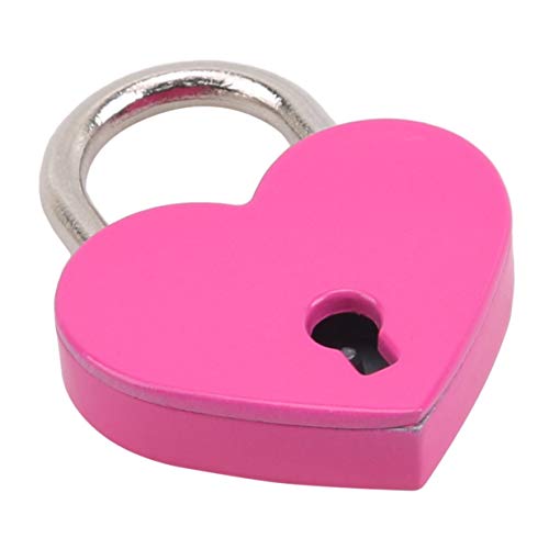 Image of EJY Retro Mini Love Heart Shape Padlock Suitcase Luggage Lock with Keys for Gym,Sports,Employee Locker,Outdoor,Rose Red