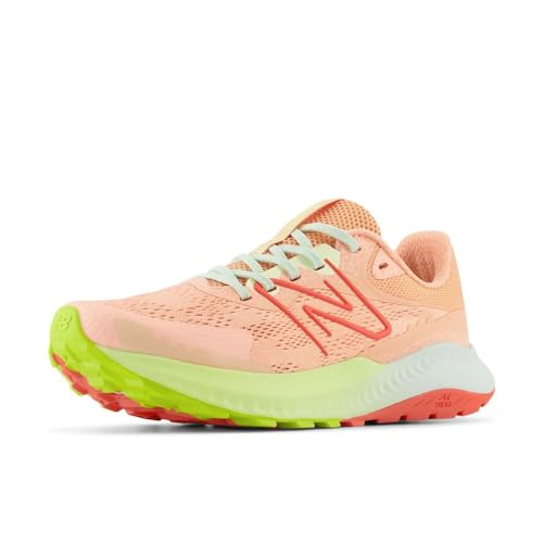 Image of New Balance Women's DynaSoft Nitrel V5 Trail Running Shoe, Guava Ice /Hazy Peach /Limelight, 12 XW