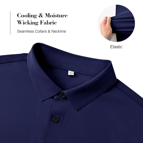 Men's Polo Shirts Short Sleeve Dry Fit Moisture Wicking Performance Seamless Collared Polo Shirts for Men4