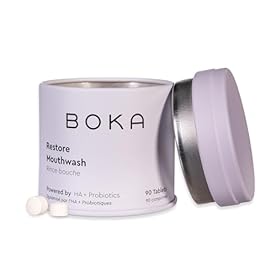 Boka Travel Size Mouthwash Tablets - Hydroxyapatite, Fluoride Free & Alcohol Free - Chewable Tablets to Freshen Breath, Kill Odor Quickly & Helps Remineralize Teeth - (90 Pcs, Mint)