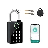 Heavy Duty Fingerprint Padlock with Key Backup, Waterproof Outdoor Smart Combination Gate Lock with IC Card, 5 Ways Unlock Smart Padlock
