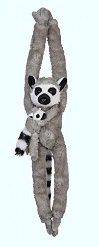 Lémurien à queue annelée en peluche maman et bébé pour de grands câlins - 2