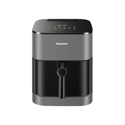 Panasonic NF-CC500 Air Fryer mit Sichtfenster, 5 l, 80–200 °C, Haus & Garten Test, ETM Award 2024, digitaler Timer & LCD-Display, sanfte Dampfzugabe, 11 Voreinstellungen, einfache Reinigung, Mattgrau