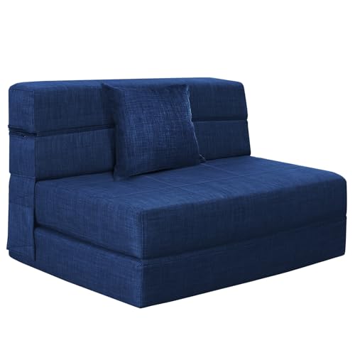 Folding Sofa Bed Couch Memory Foam with Pillow Sleeper Chair Lazy Couch Twin Size Futon Convertible Guest Beds