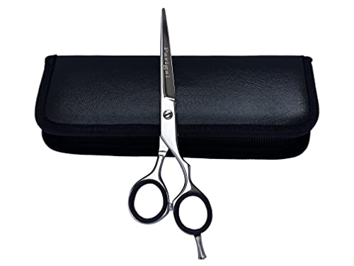 Hair Cutting Scissors Shears Salon Scissors 6.0" Sharp Steel Barber Haircut Scissors with Case for Men & Women - Offset Design 6 inch