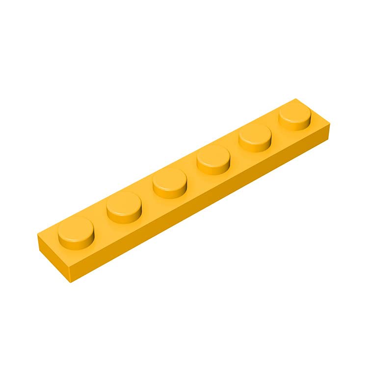 Placa de construcción clásica 1 x 6, 100 unidades, compatible con piezas y piezas LEGO 3666, juego creativo – 100% compatible con todas las principales marcas de ladrillo (color amarillo oscuro)