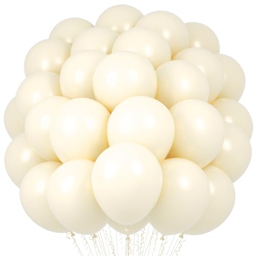 Image of Voircoloria Ivory White Balloons, 66pack 12inch Latex Party Balloons for Wedding, Birthday, Graduation, Bridal Shower, Baby Shower, Gender Reveal, Anniversary, Bachelorette Party Decorations