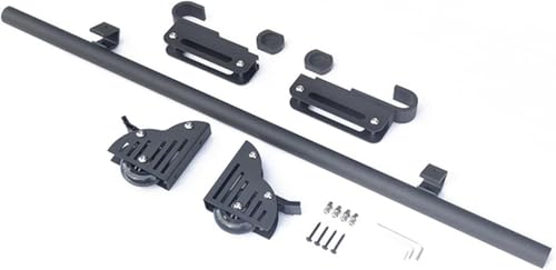 Kit de herramientas telescópicas para escalera rodante con ganchos superiores e inferiores y rodillo de freno para un acceso suave a la biblioteca
