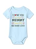 BesserBay Infant Blue Newborn Happy Outfits Cutes I Love You So Much Mommy First Mothers Day Bodysuit 6-9 Months