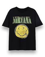 ROCK ICONOGRAPHY: Show your love for Nirvana with this black tee featuring the classic distressed print of the Face logo. VINTAGE VIBES: Embrace the spirit of grunge and rock with this iconic Nirvana apparel that pays homage to the band's legacy. COM...