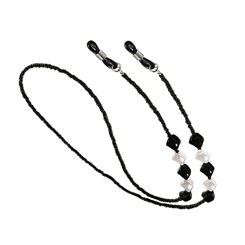 Yardenfun 1pc Glasses Cord Eyeglass Holder Necklace Eyeglass Chain Beads Decor Sunglass Holder Chain Strap for Glasses Sports Glasses Strap Eyewear Safety Strap Eyewear Retainer Strap Black