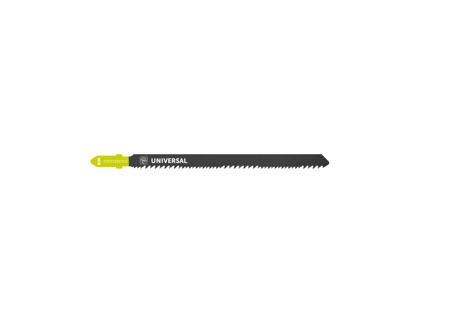 FEIN Jigsaw blade F-IRON Jig 26 AS for universal use BIM 110 T1.8-2.5 UNI SC. Wood and metal, hardwood, fibre-reinforced plastics, INOX, non-ferrous metal, alu, wood with nails. PU=5 pcs.