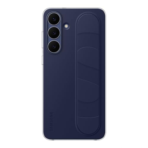 Samsung Standing Grip Case Coque avec Sangle et Fonction béquille pour Galaxy S25 FE, Dark Blue