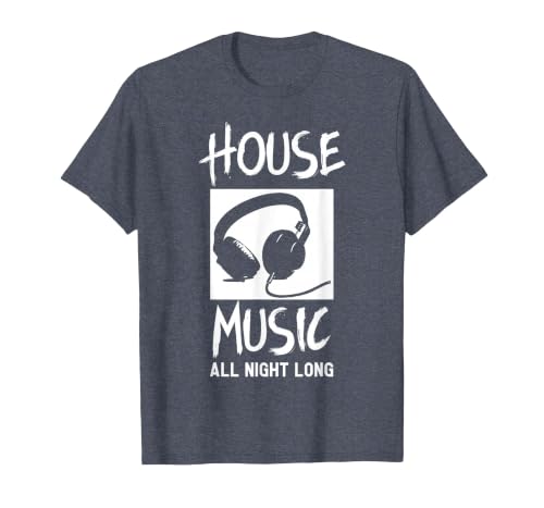 House Music All Night Long DJ T-Shirt T-Shirt, Men, Heather Blue, 3X-Large
