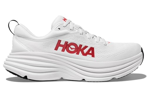 Image of Hoka Men's Bondi 8 White /Vermillion 14 Medium