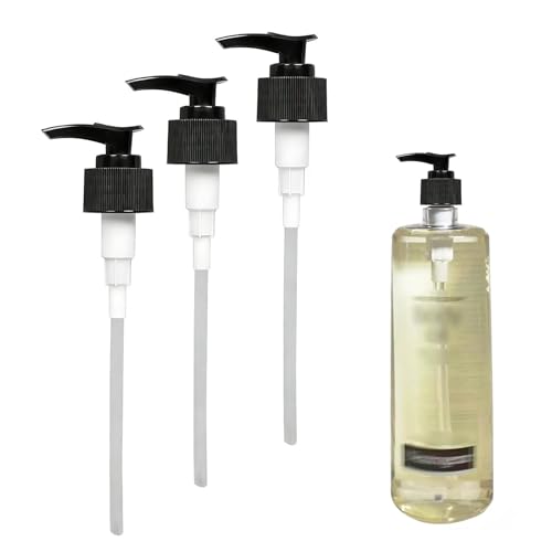 Dispenser Pump Compatible with Neutrogena for 16 Fl Oz Body Oil Bottles, 3 Pack Replacement Pumps, Black Lotion Dispenser Tops