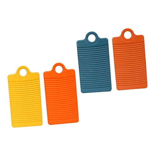 SEWOART 4pcs Mini Hand Hold Washboard for Laundry Cleaning Portable Non-skid Scrubbing Boards Hanging