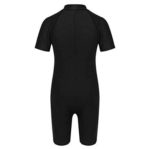 Kids Boys One Piece Rash Guard Sun Protection Swimsuit Short Sleeves Front Zippered Swimwear Bathing Suit2