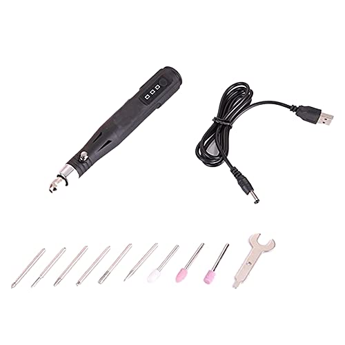 Mocturnity Kit de Herramientas EléCtricas Rotativas con Cable de 30 W, Mini MáQuina de Pulir Ajustable de 3 Velocidades, Taladro de UñAs Ligero, Pluma de Grabado USB