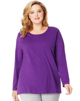 Just My Size Womens Jersey Relax Crew Tee Shirt, Violet Splendor, 3X Us #TOP5