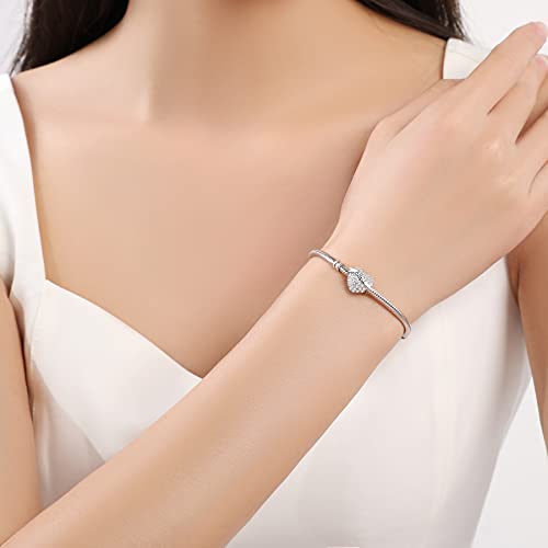 Birthstone Charms 925 Sterling Silver Love Heart Beads Fit Pandora Charms Bracelet, Fit Mother's Day Christmas Birthday Gift2