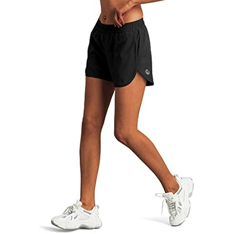 M MOTEEPI Women's 3" Short Running Shorts with Mesh Liner Zipper Pockets Athletic Workout Sports Shorts Quick Dry - black - Large Cover