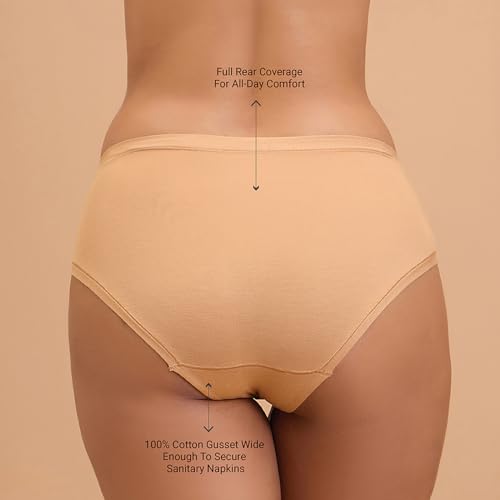 Image of NYKD (NYP383 Super Soft Modal Hipster Panty for Women | Medium Rise & Medium Coverage | Anti-Chafing, Rash-Free Comfort with Super Soft Elastic | All-Day Wear