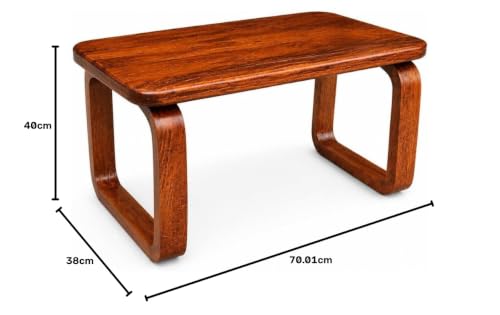 Image of Handmade Solid Wood Coffee Table for Living Room Wooden -70x38x40Cm Modern Walnut and Oak, Minimalist Mid-Century Design Coffee Table for Living Room Wooden (Oak)