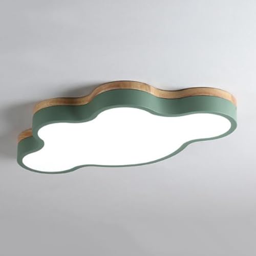 Lámpara De Techo Sencilla Para Habitación Infantil, Creativa, De Madera, Con Forma De Nube, LED, Montaje Empotrado, Nórdica, Con Atenuación De Tres Colores, Luz Plana Macarrón, Para Dormitorio KNBVFHG
