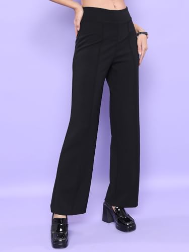 Image of Tokyo Talkies High & Mid Rise Stretchable Flared Trousers | Formal, Casual and All Day wear