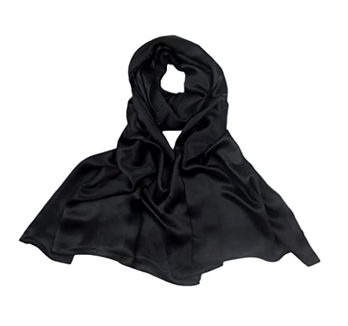 Écharpes 100% soie unies satin foulard hijab femmes et grand châle