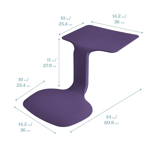 Image of ECR4Kids The Surf Portable Lap Desk, Flexible Seating, Eggplant