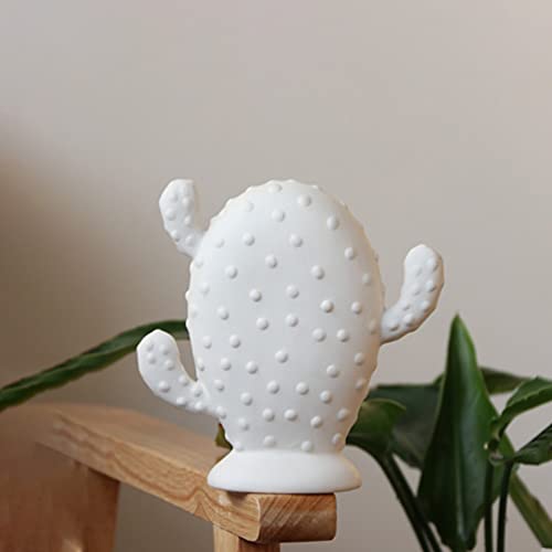 Vosarea Ceramic Cactus Figurine Minimalist White Cactus Statue Porcelian Collectible Sculpture Art Centerpiece Ornament For Desktop Porch Living Room Home Office Decor #TOP7