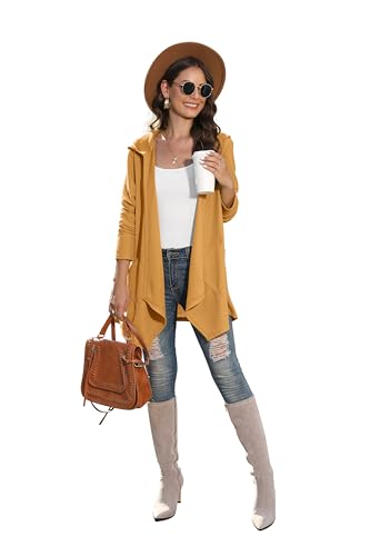 Image of VIISHOW Womens Lightweight Casual Hoodie Cardigans Open Front Waffle Knit Long Sleeve Outwear Coat with Pockets