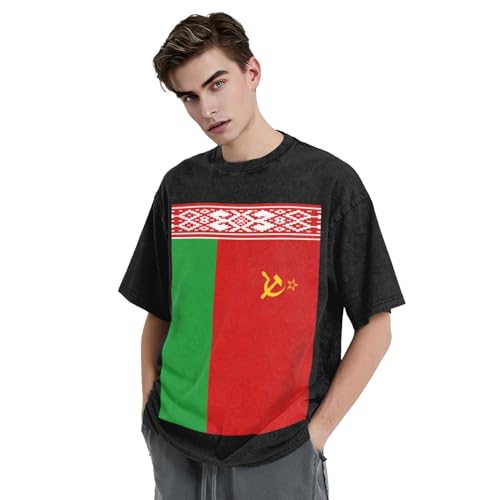 T-shirt Biélorussie ample en coton délavé pour un confort sans gêne - 4