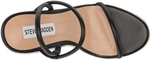 Steve Madden Women's Udell Heeled Sandal, Black Leather, 9.5 | Image 4