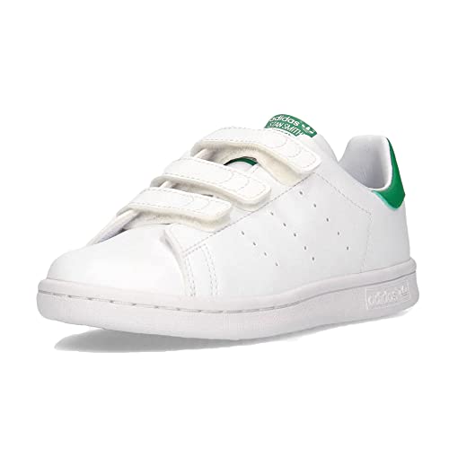 adidas Originals Mixte enfant Stan Smith Cf C Baskets, Cloud White Cloud White Green, 33.5 EU