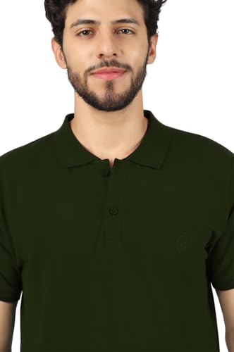 Image of Men's Regular Fit Polo Collar Half Sleeve T-Shirt Cotton Blend Polo T-Shirt Comfortable Lightweight Plain T-Shirt
