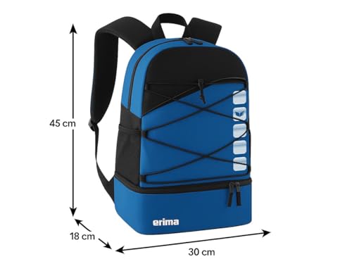 Erima Unisex CLUB 5 Multifunktionsrucksack mit Bodenfach (723340), new royal/schwarz, 1