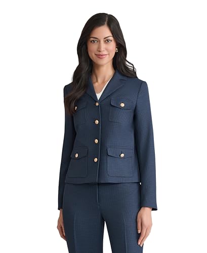 Kasper Women's Mini Check Four Pocket Jacket