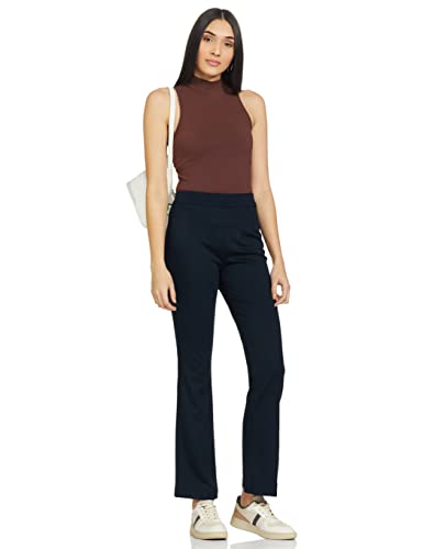Image of Marks & Spencer Womens Solid High Rise Regular Fit Trouser
