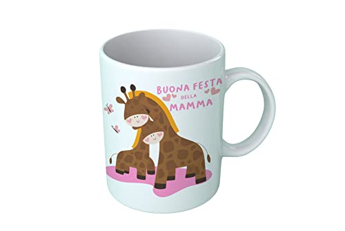 Overthetee Taza Mamá - Tazas de desayuno - Buen Día de la Madre - Jirafa - Taza - 330 ml - Regalo simpático