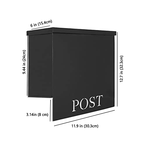 Nach Stanley Classic Post Large Mailbox, Outside Mailbox With Max Rust Protection, Modern Mailbox Wall Mount, Black, 11.9X6X12.7 Inches, Uh-1000Blk-A #TOP3