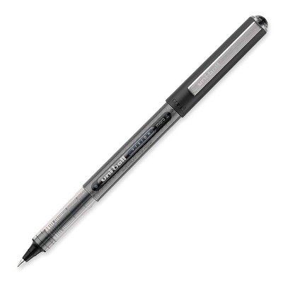 Image of Uniball Vision Rollerball Pen - 12 Pack, Black Pens, 0.5mm Micro Tip Size - Smooth Writing Japanese Pens, School Supplies
