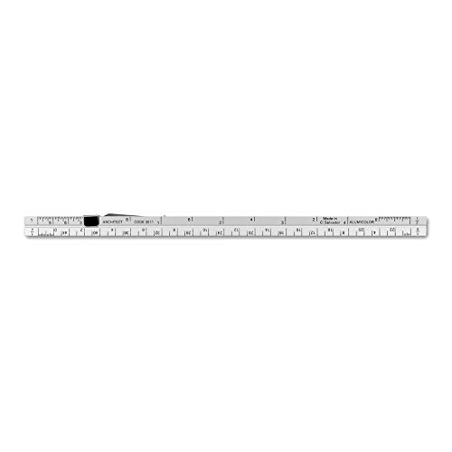 Image of Alumicolor Aluminum Architect Pocket Scale With Clip, 6IN, Silver