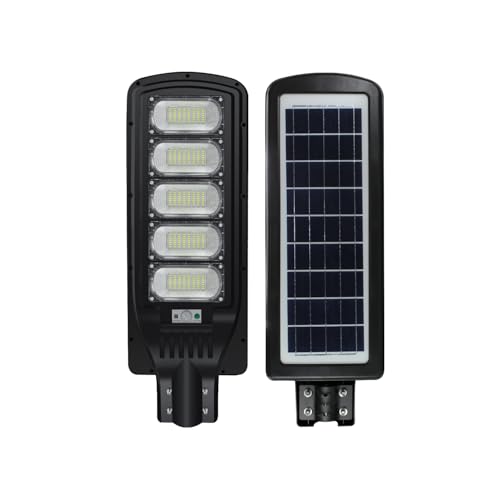 Jortan Tech Farola Solar LED Modelo G - 520 Watios - 280 Piezas LED - 6500K - con Sensor de Movimiento y Batería LiFePO4 para Iluminación Exterior Eficiente y Sostenible