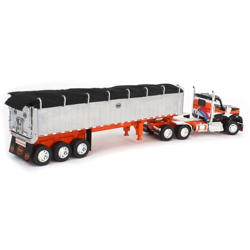 DCP Kenworth W990 y Remolque 1:64 Negro y Naranja miniatura 3