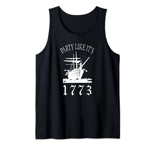 Party Like it's 1773 Boston Tea Funny Political Tank Top, Black